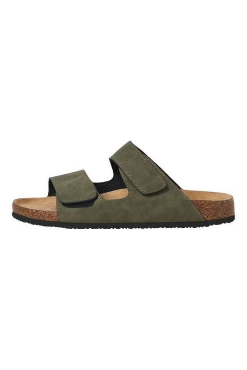 Jack & Jones, Papuci uni cu velcro, Verde masliniu