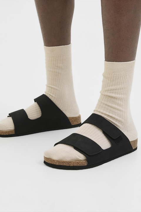 Jack & Jones, Papuci uni cu velcro, Negru/Maro