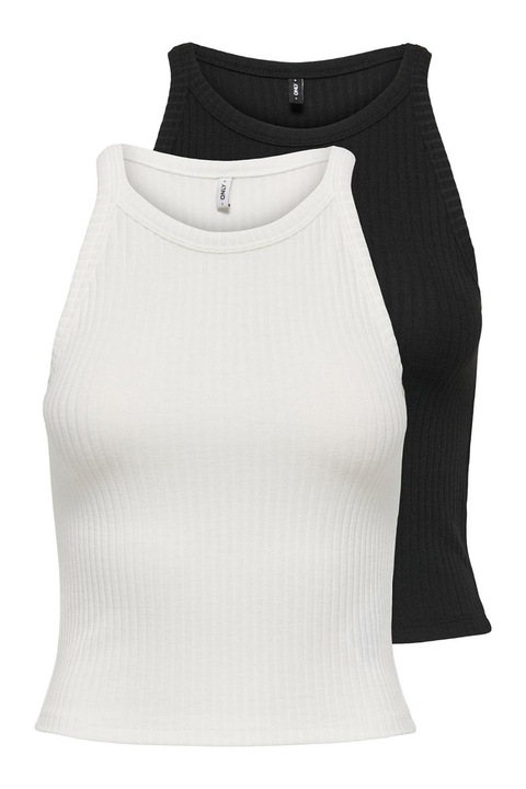 Only, Set de top-uri - 2 piese, Alb/Negru