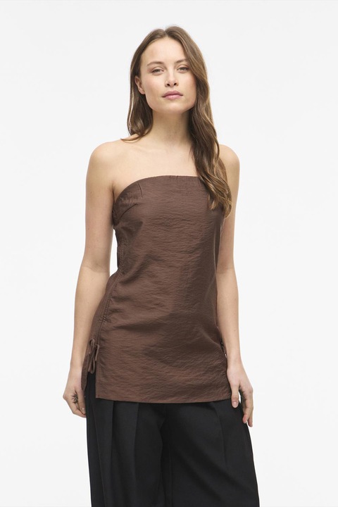 Vila, Top cu snururi laterale Bandeau, Maro