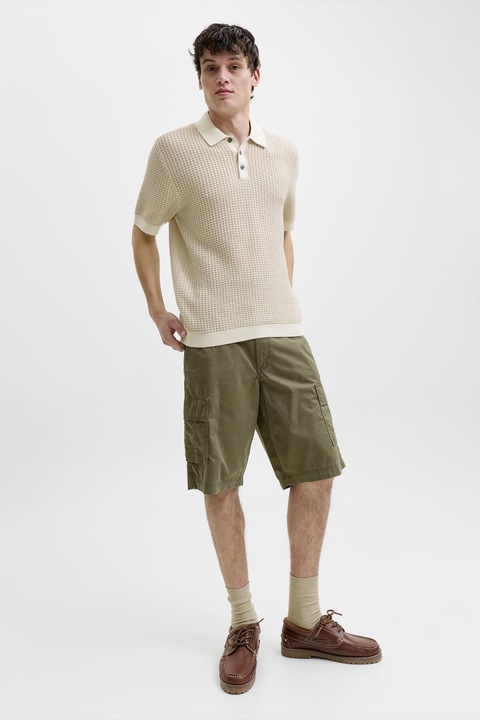 Jack & Jones, Pantaloni scurti cargo cu croiala lejera, Verde masliniu