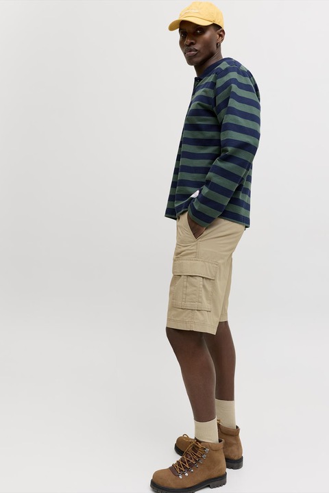 Jack & Jones, Pantaloni scurti cargo cu croiala lejera, Maro camel