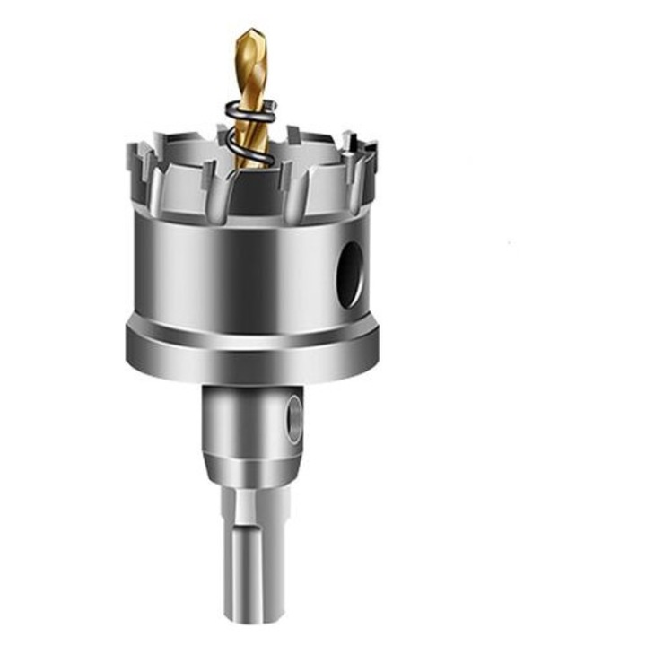 Carota din carbura de tungsten de 35 mm, carota TCT cu 1 carota pilot placata cu titan pentru otel inoxidabil, tabla metalica