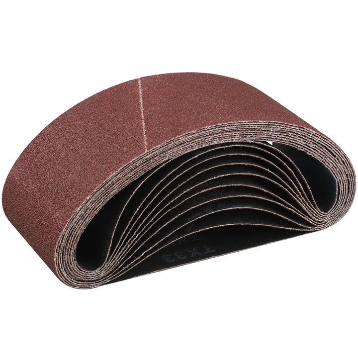 Banda abraziva 75 x 457 mm, 10 bucati, set de benzi abrazive cu granulatie 60