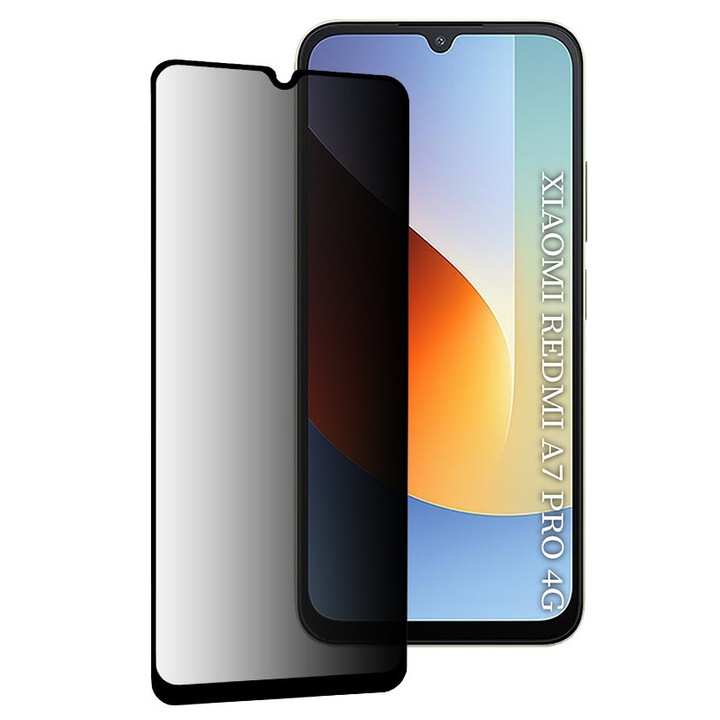 Folie sticla pentru Xiaomi Redmi A7 Pro 4G 111D Privacy Full Glue, negru