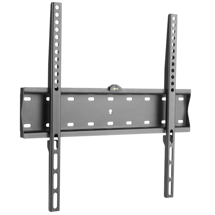 Suport TV LCD / LED, pe perete, Paxton, fix, diagonala 81 - 140 cm, greutate televizor maxim 40 kg, negru, foarte subtire: 27 mm, compatibil si cu televizoarele curbate, VESA maxim: 405 x 405 mm