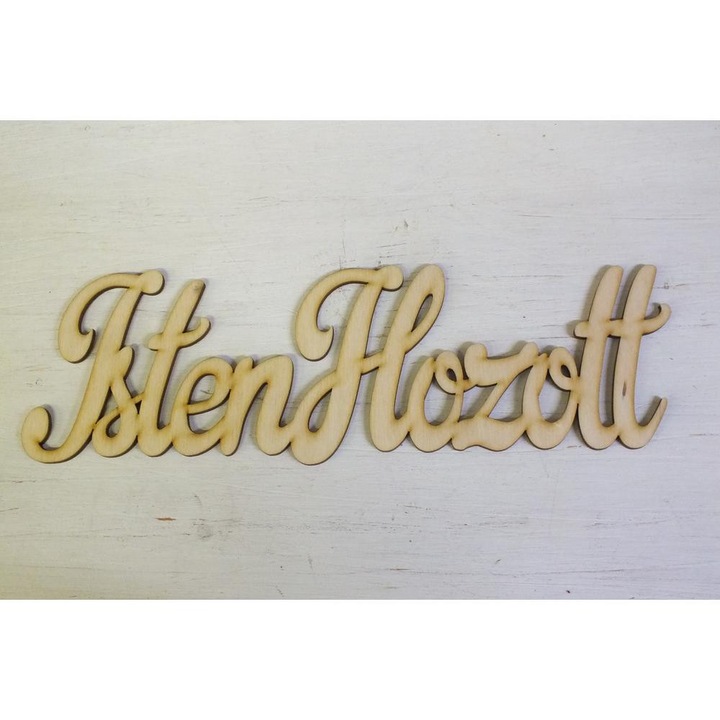 Natúr fa - "Isten hozott" felirat írott 31cm – feliratként és tábladíszként