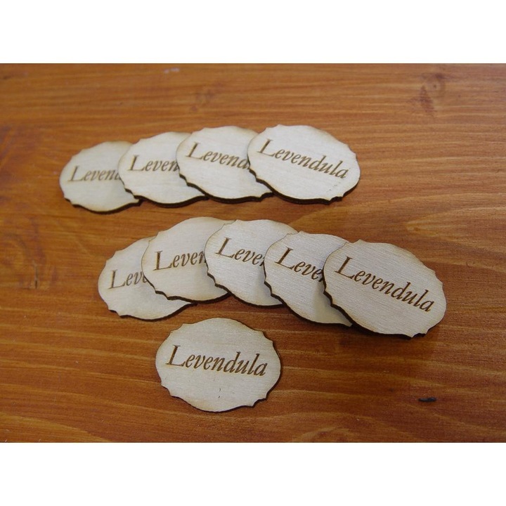 Natúr fa - Tábla "Levendula" 3x4cm 10db/csomag – feliratként és tábladíszként