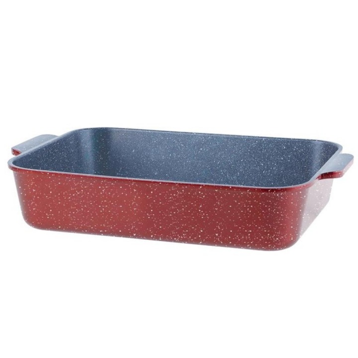 Oliver Voltz OV54322BS32 sütő- és főzőlap, 32x23x7.5 cm, zománcozott, tapadásmentes bevonat, indukciós, piros melange