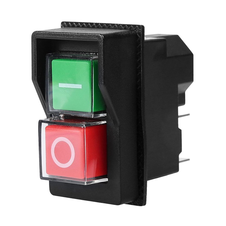 Intrerupator de siguranta KJD17 230V, Intrerupator magnetic impermeabil cu 4 pini, Intrerupator cu buton de 18A, Intrerupator electromagnetic impermeabil, Intrerupatoare de siguranta cu buton