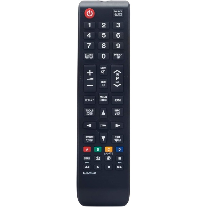 Telecomanda universala de schimb pentru televizoare LED/LCD, compatibila cu AA59-00741A, neagra