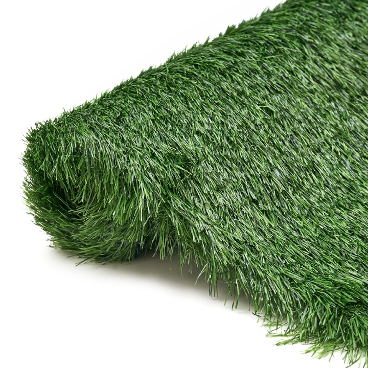 Gazon Artificial Premium Tapiso 50 mm, Verde, Covor de iarba decorativa pentru exterior, balcon, piscina, terasa si gradina, aspect natural, moale si comfortabil la atingere, Imperabil si rezistent la UV 300 x 300cm