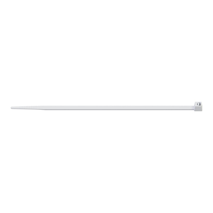 Coliere/cleme din nylon Stalco Perfect, rezistente, cu mecanism de blocare, alb, 4.8x430 mm, 100 buc
