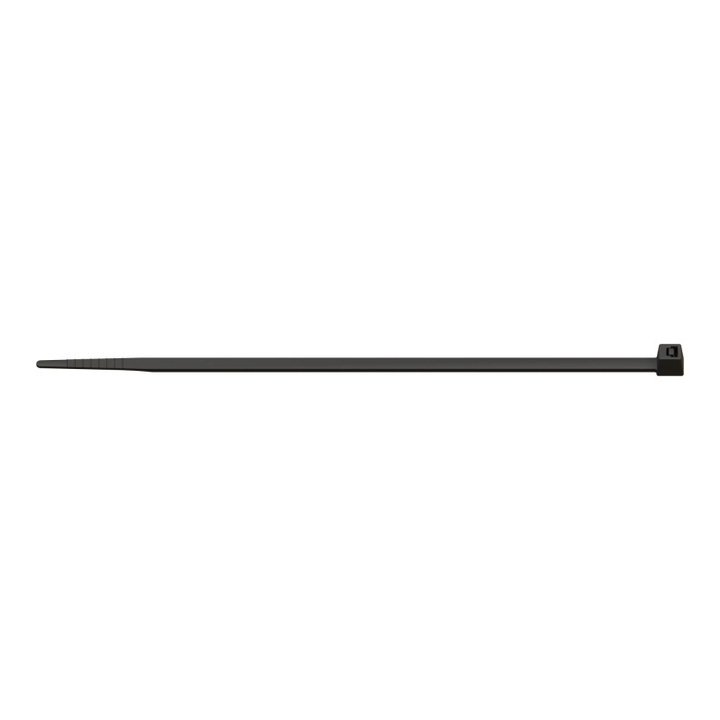 Coliere nylon Stalco Perfect, din poliamida, 4.8x430 mm, cu mecanism de blocare si dinti interni, Negru, 100 buc