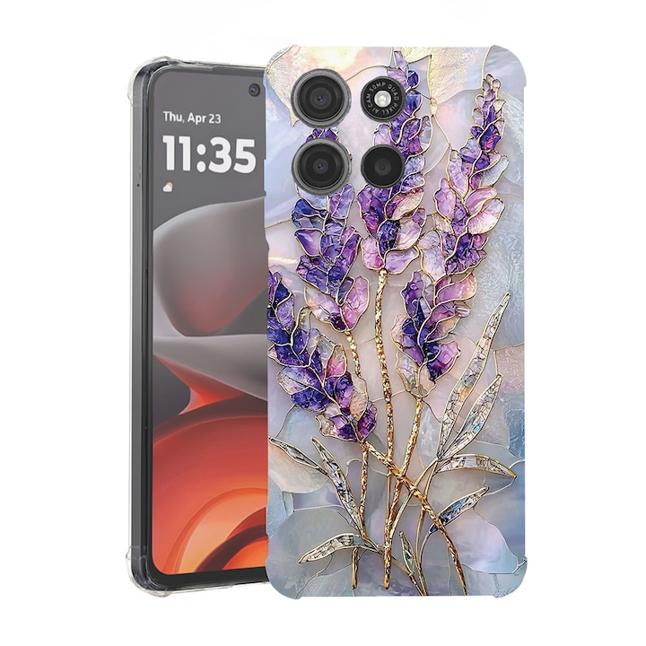 BestCase® Husa Anti Shock Compatibila cu Motorola Edge 50 Pro, Floral - Golden Hydrangea, 1805847 AS 2080
