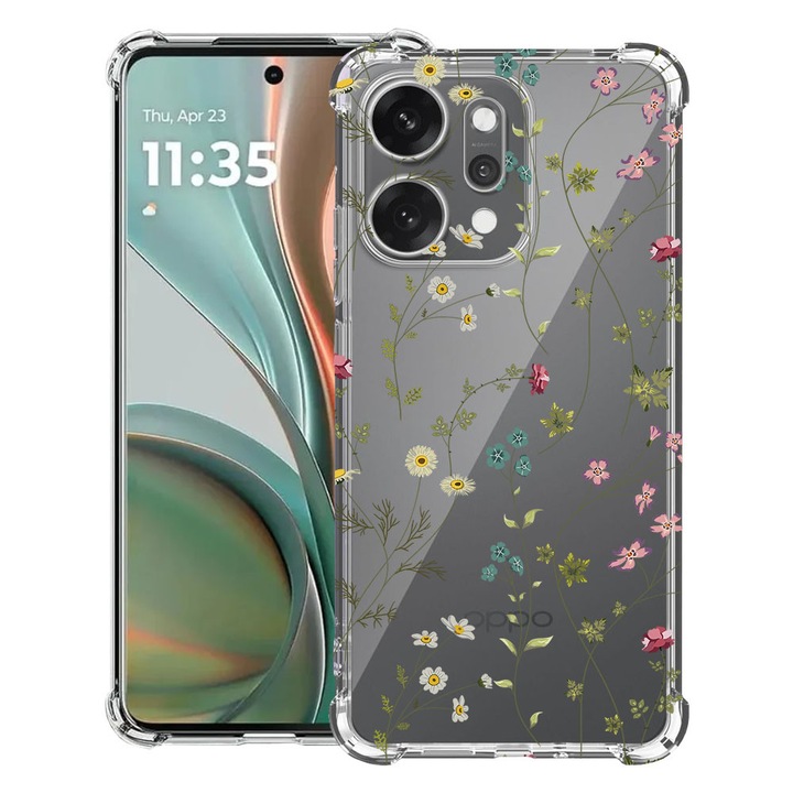 BestCase® Husa Anti Shock Compatibila cu OPPO Reno14, Floral - Cute Flowers, 2052057 AS 2038