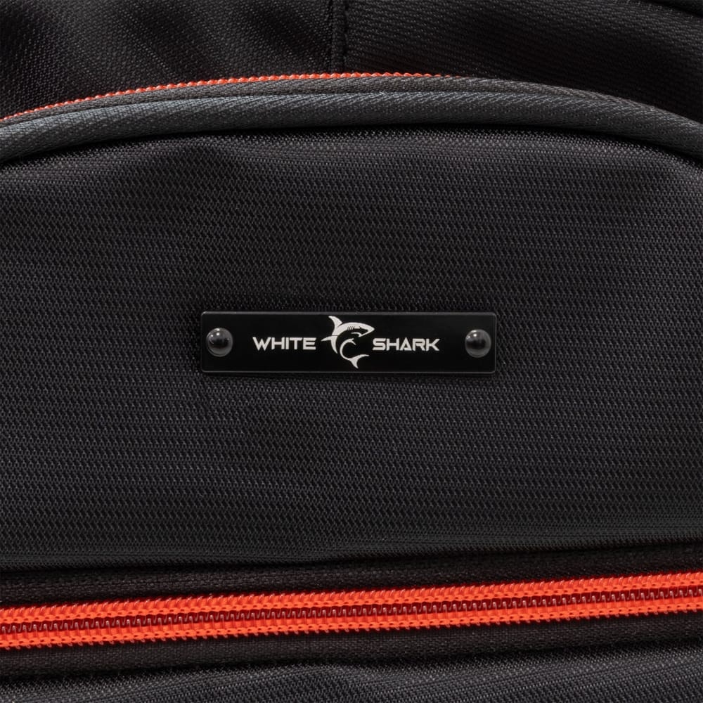 Rucsac de gaming White Shark EXPLORER, 14", hidrofug, negru, cu margine roșie