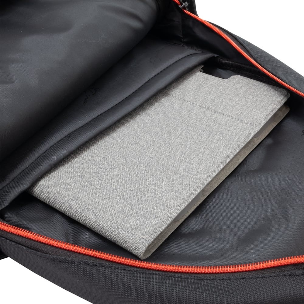 Rucsac de gaming White Shark EXPLORER, 14", hidrofug, negru, cu margine roșie