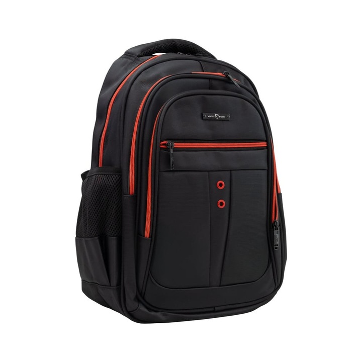 White Shark EXPLORER gamer hátizsák, 14", vízlepergető fekete, piros szegély