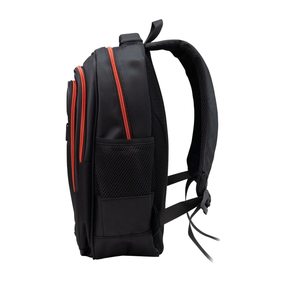 Rucsac de gaming White Shark EXPLORER, 14", hidrofug, negru, cu margine roșie