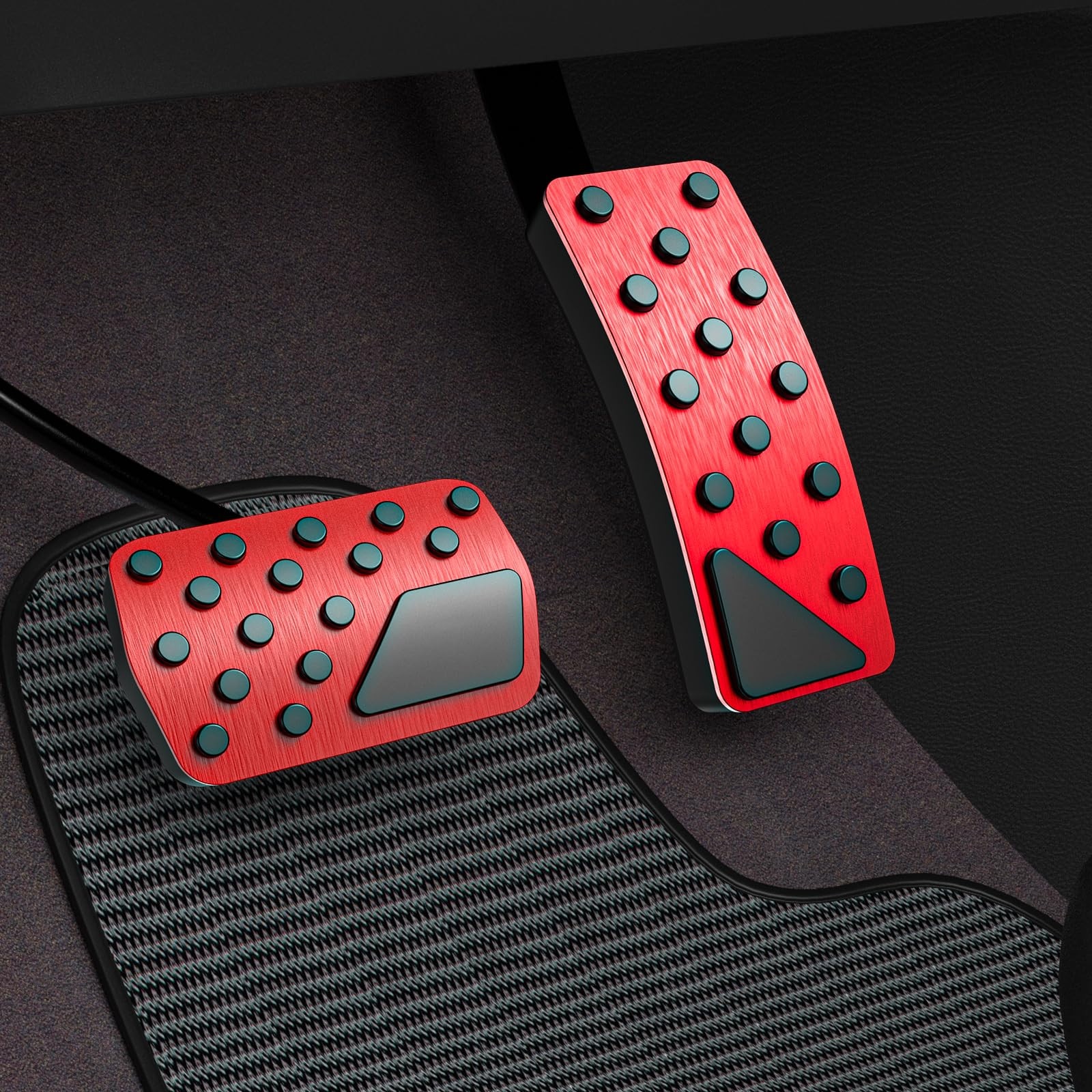 Set Pedale Auto Sport XPQKDC® Compatibil cu Jeep Grand Cherokee si Dodge Durango 2011-2026, Din Aliaj de Aluminiu, Montaj Fara Gaurire, Set 2 Piese Frana si Acceleratie, Design Premium, Culoare Rosu