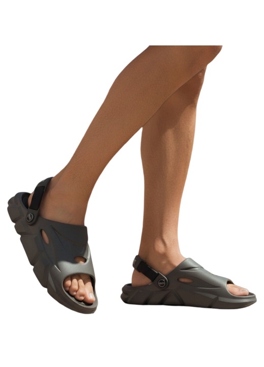Papuci cu bareta YLE-13negru/gri 125382, Negru