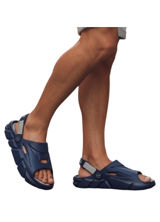Papuci cu bareta YLE-13gri/bleumarin 125391, Gri
