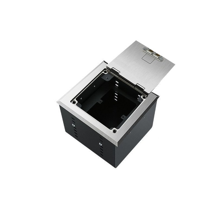 TERIUX FP-4-SL szerelődoboz, 86-os típusú panelekkel kompatibilis szerelőkazetta, korrózióálló acélból, ezüst, 120x120x100 mm