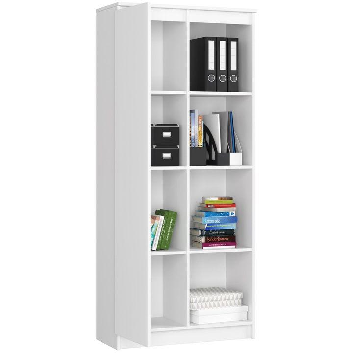 AKORD R80 polc, laminált forgácslapból, 16 mm, 8 polc, ABS élzárással, Fehér