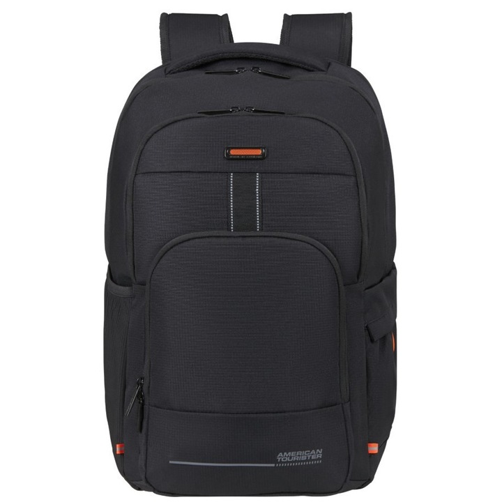 American Tourister, Rucsac textil cu compartiment pentru laptop si buzunare multiple At Work Nxt, Negru