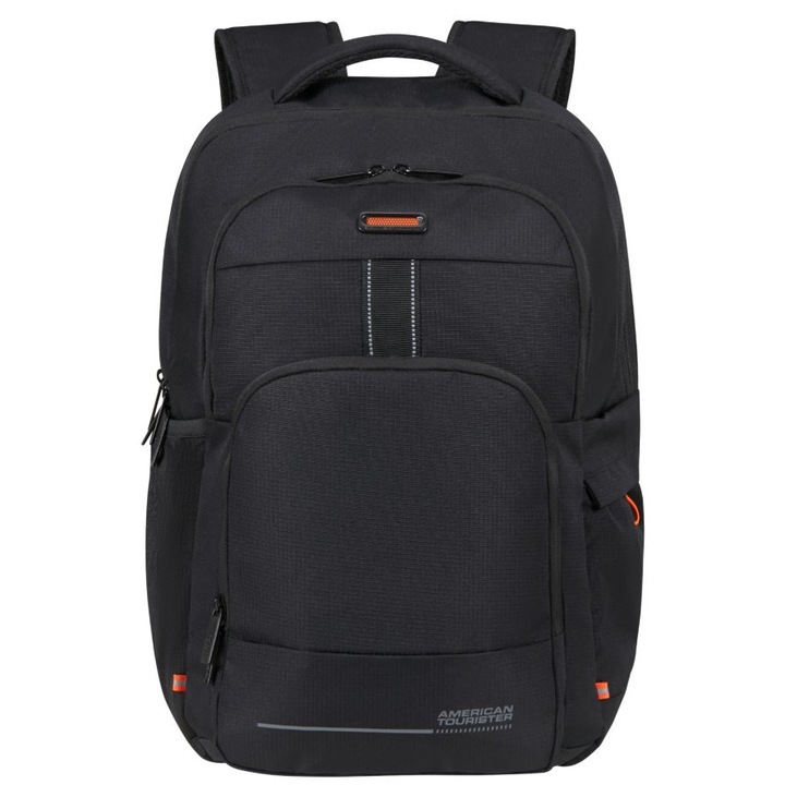 American Tourister, Rucsac textil cu compartiment pentru laptop si multiple buzunare, bretele captusite, At Work Nxt, Negru