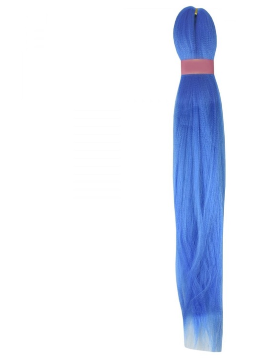 Bellezza Hair, Extensii par sintetice Kanekalon Super Soft, karbowane, rezistente la caldura, pentru impletituri, L. Blue, 140 cm, 1 buc