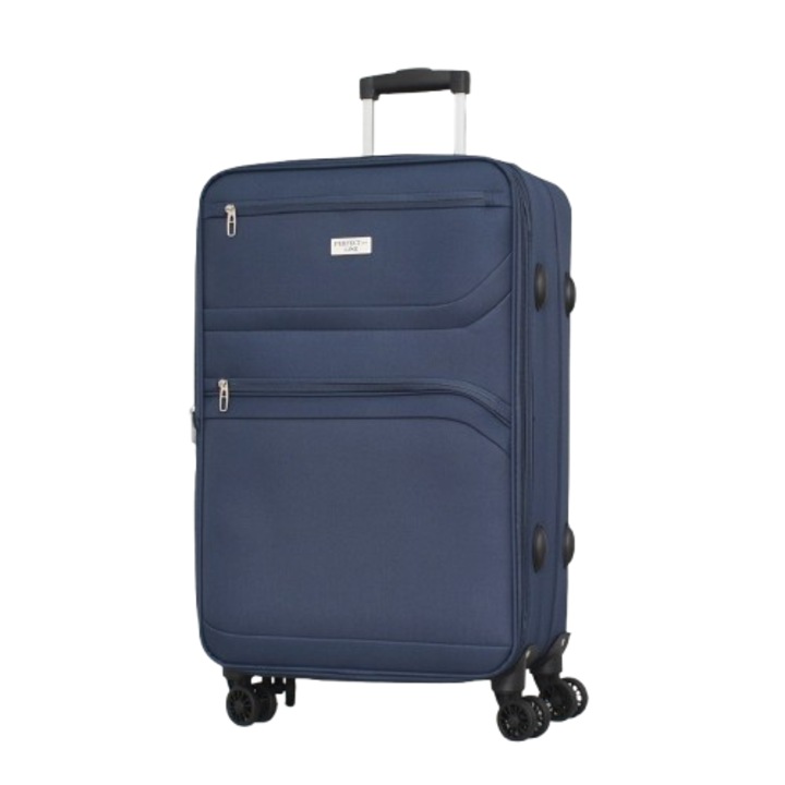 Troler PERFECT++LINE cu extensie 0426-224, Textil, 68/42/23 cm, Albastru