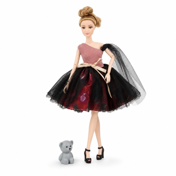 Papusa Emily Collection 32 cm pentru Copii, Papusa Fashion Eleganta de Colectie cu Rochie de Seara si Accesorii, Jucarie Premium pentru Fete cu Design Modern si Stil Rafinat, Cadou Deosebit pentru Fetite 3+ Ani, Multicolor