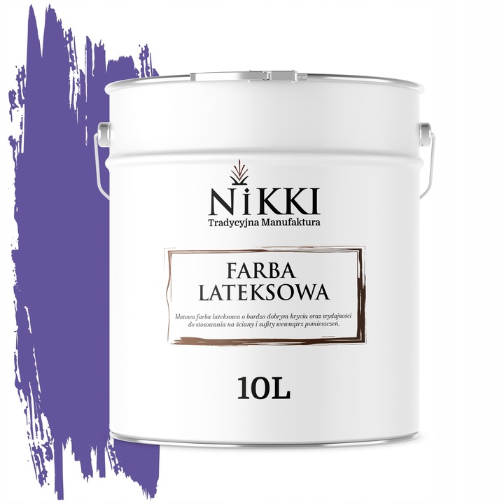 NIKKI H2711 latex falfesték, mosható festék, mély matt felület, jó fedőképesség, lila, 10L