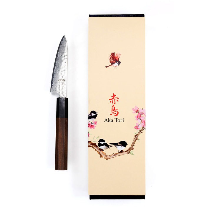 Cutit japonez de decojit Aka Tori din otel damasc 3, 5” – Tokyo Hammer