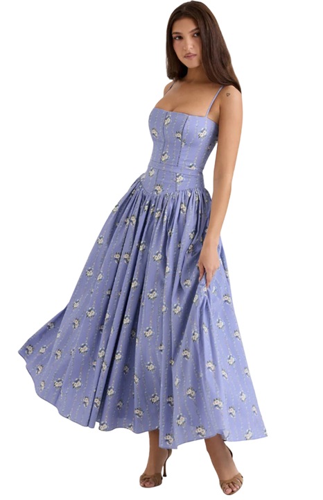 Rochie furou dama, mov, material usor