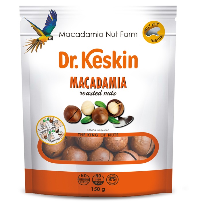 Макадамия ядки Nut farm, печени, предварително нарязани с черупки, 150 гр