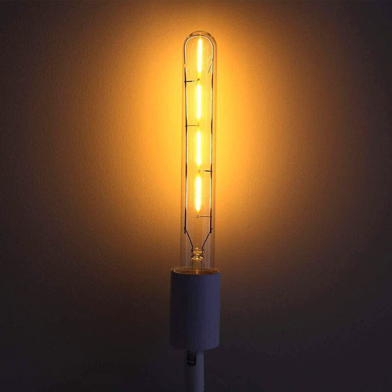 Bec tubular LED T225 filament retro, 6W E27, sticla ambra, alb cald ...