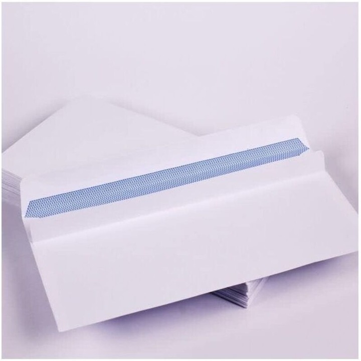 Set 50 plicuri albe autoadezive 11.5x22.5cm pentru corespondenta A4 pliat