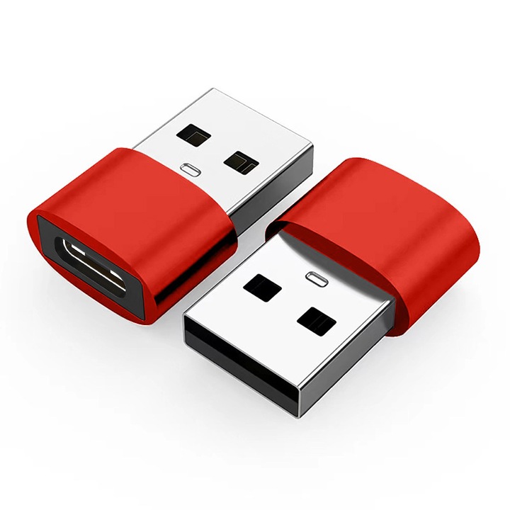 Adaptor USB la USB-C, pachet de 2, incarcator convertor tip C mama la USB A mascul