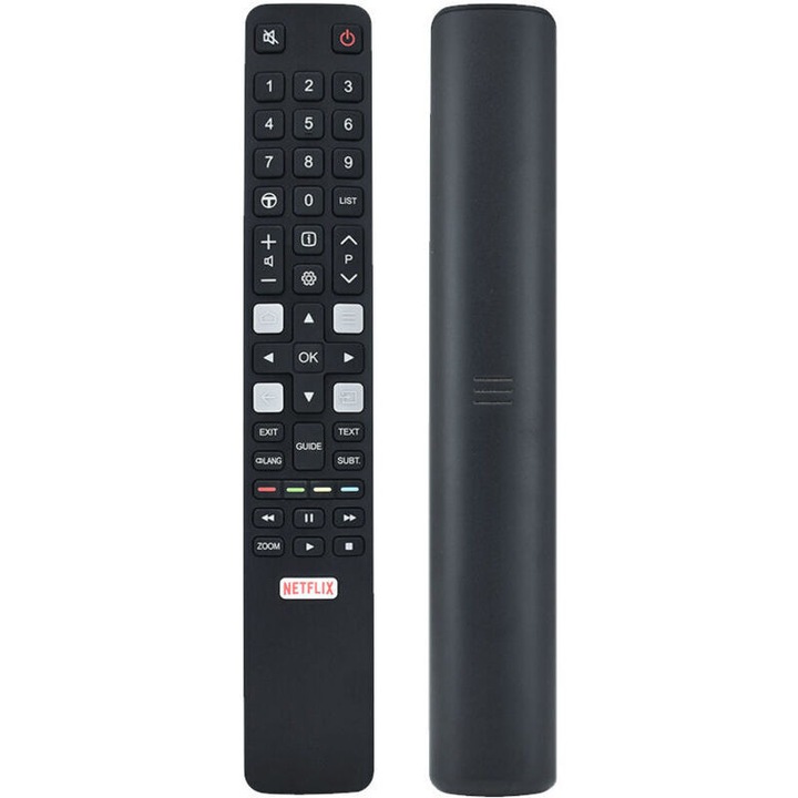 Telecomanda inlocuire RC802N pentru TCL Smart TV, ABS, negru, 10m, 2xAAA