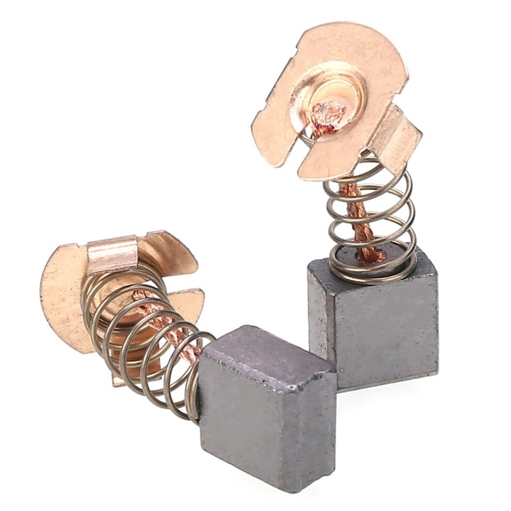 Perii de carbon, perii colectoare compatibile cu CB441/CB-432/BHR241/BHR202, cu placa metalica si arc, auriu, 2 bucati