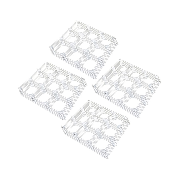 Комплект от 20 пластмасови решетки за балони, бели, 30x30см, 9 дупки