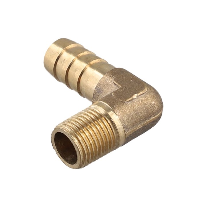 Sárgaréz könyök idom 90 fokos, 8mm, arany, 29.5x22mm