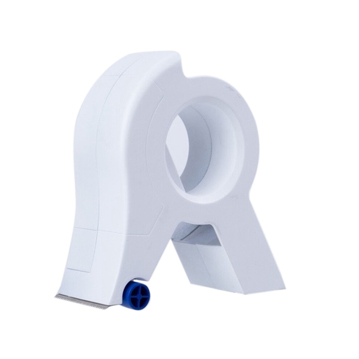 Aplicator banda de mascare Easy Seam, dispozitiv aplicare banda adeziva, aplicare rapida si precisa, cu lama de taiere si 3 role pentru fixare, Alb, 1 buc