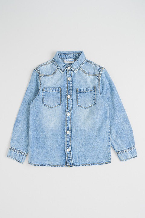 Original Marines, Camasa din denim cu buzunare pe piept, Albastru