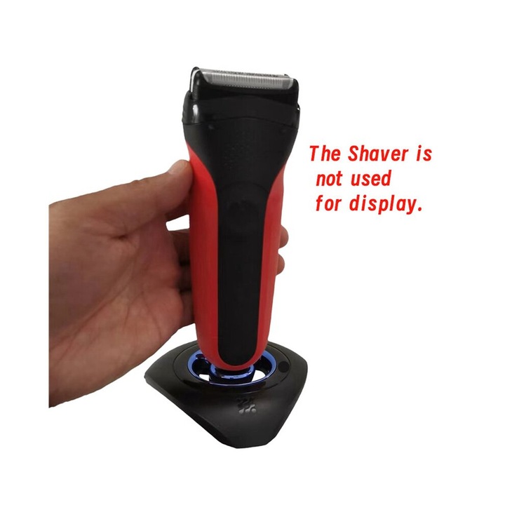 Set 2 bucati, Stand de incarcare / suport pentru aparat de ras electric, compatibil cu seria 1/3/5/7, din plastic, Negru