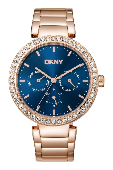 DKNY, Downtown kristályokkal díszített rozsdamentes acél karóra, Rózsaarany