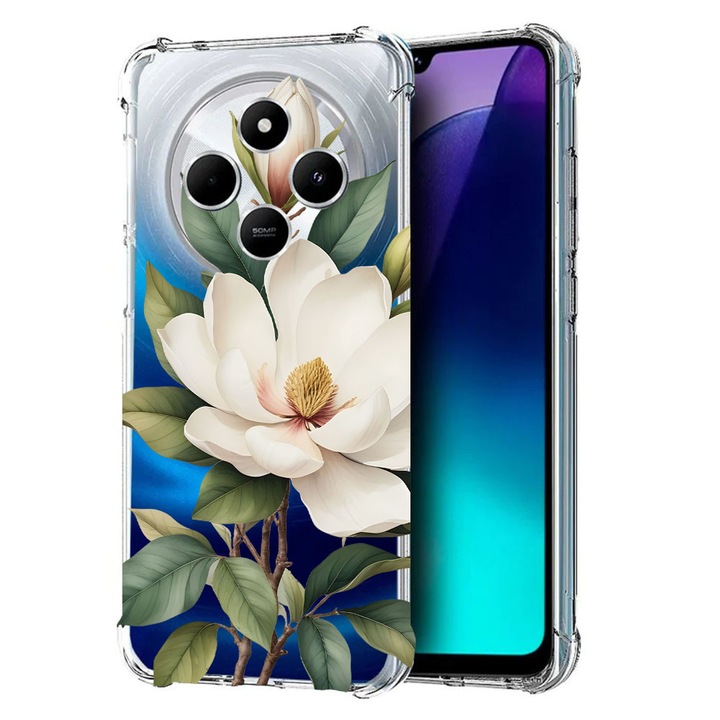 BestCase® Husa Anti Shock Compatibila cu Xiaomi Redmi 14C / Redmi A4 / Poco C75, Floral - White Magnolia, 1913374 AS 2052